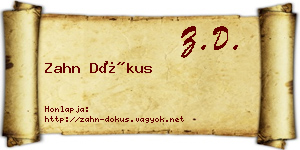 Zahn Dókus névjegykártya